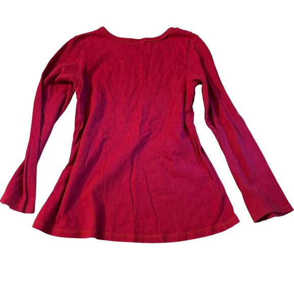 Naartjie Kids Girls Red Long-Sleeve Top With Button Detail Size 8 Years - Picture 3 of 3